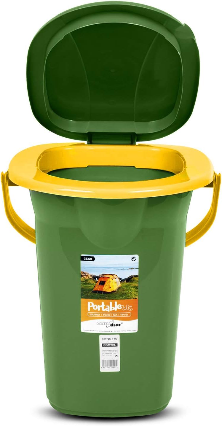 Green Blue GB320 Mobile Campingtoilette 19L | Tragbare Reisetoilette mit max. Tragkraft bis 130kg |