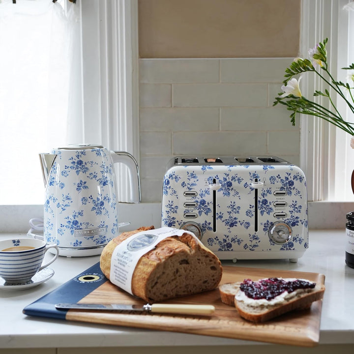 Laura Ashley Toaster und Wasserkocher Set von VQ - 1,7 L Elektrischer Wasserkochermit Schnellkochfun
