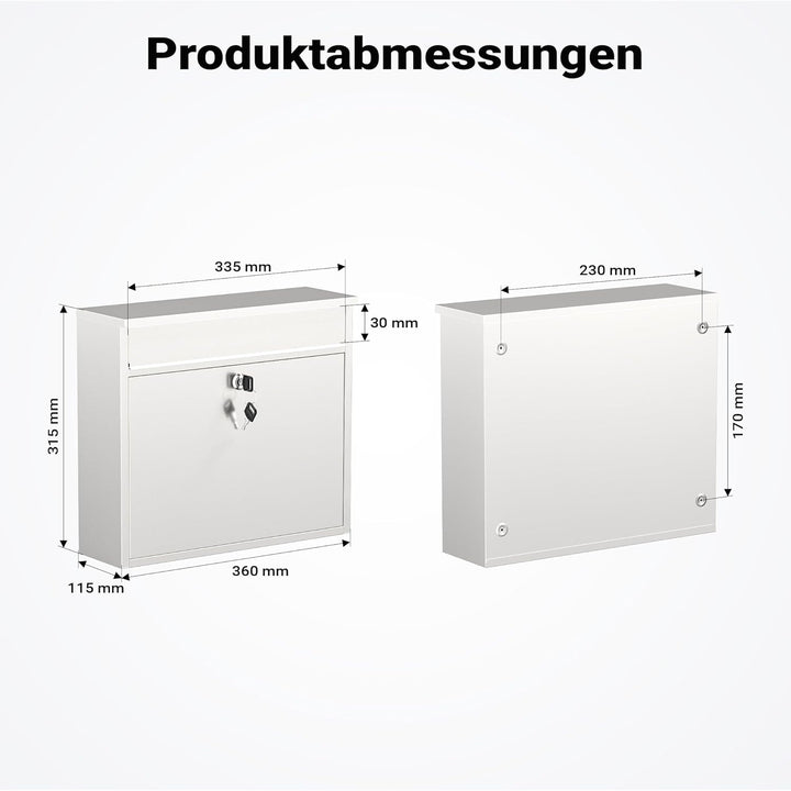 Briefkasten Postkasten Edelstahl Wandbriefkasten Mailbox Design V13