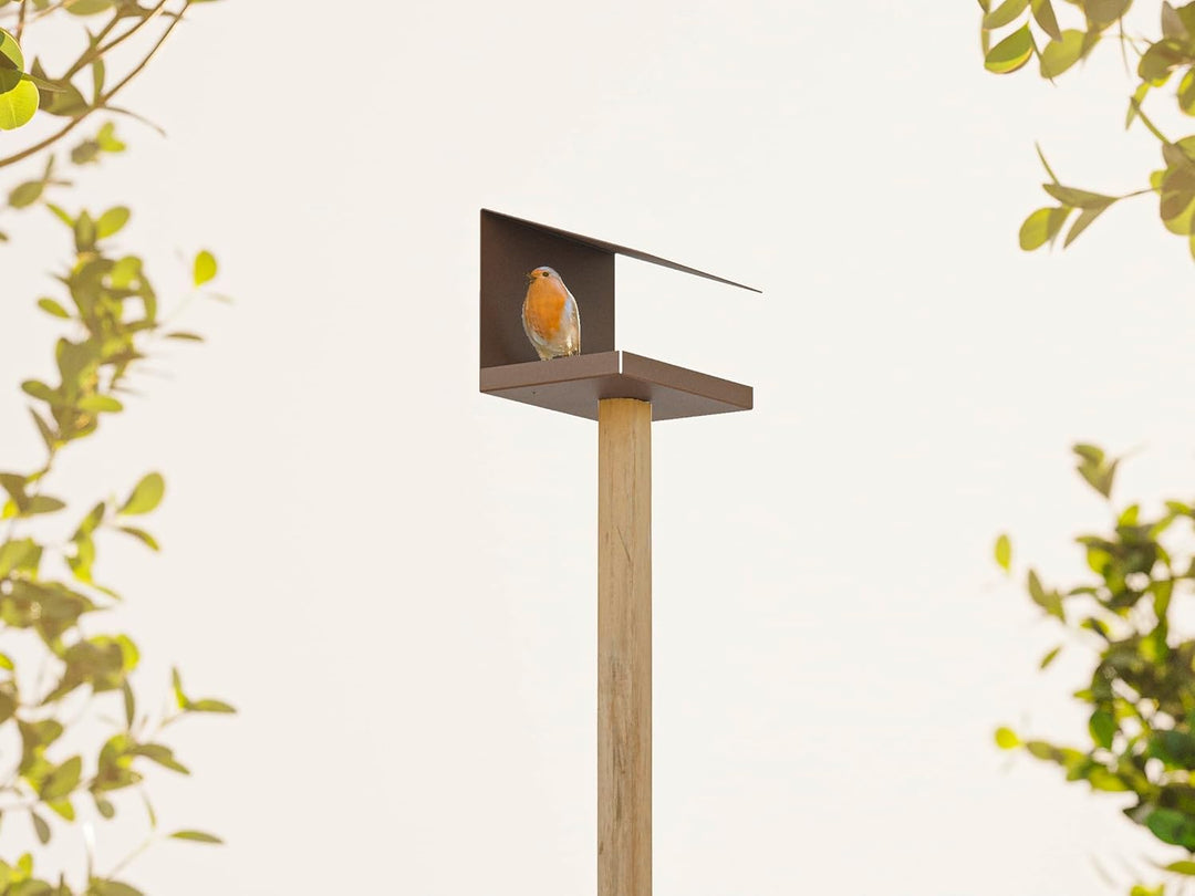 Alberts 355104 Vogelhäuschen Schrägdach | Vogelfutterhaus aus Stahl in verschiedenen Trendfarben | V
