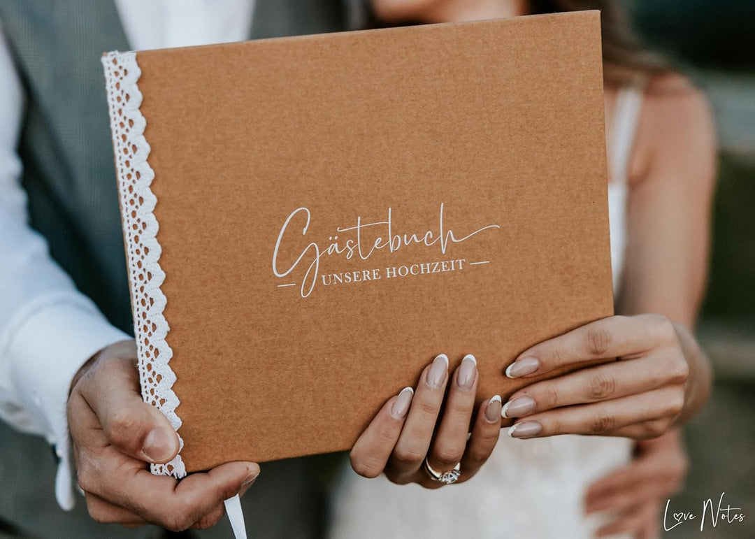 Love Notes Gästebuch Hochzeit mit Fragen zum Ausfüllen – Hochwertiges Hochzeitsbuch für unvergesslic