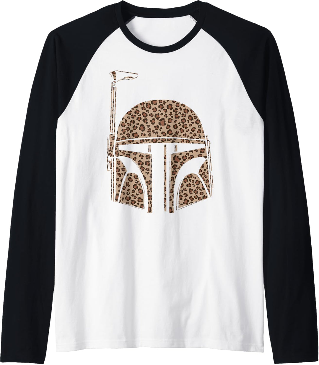 Star Wars Boba Fett Helmet Cheetah Print Fill Raglan