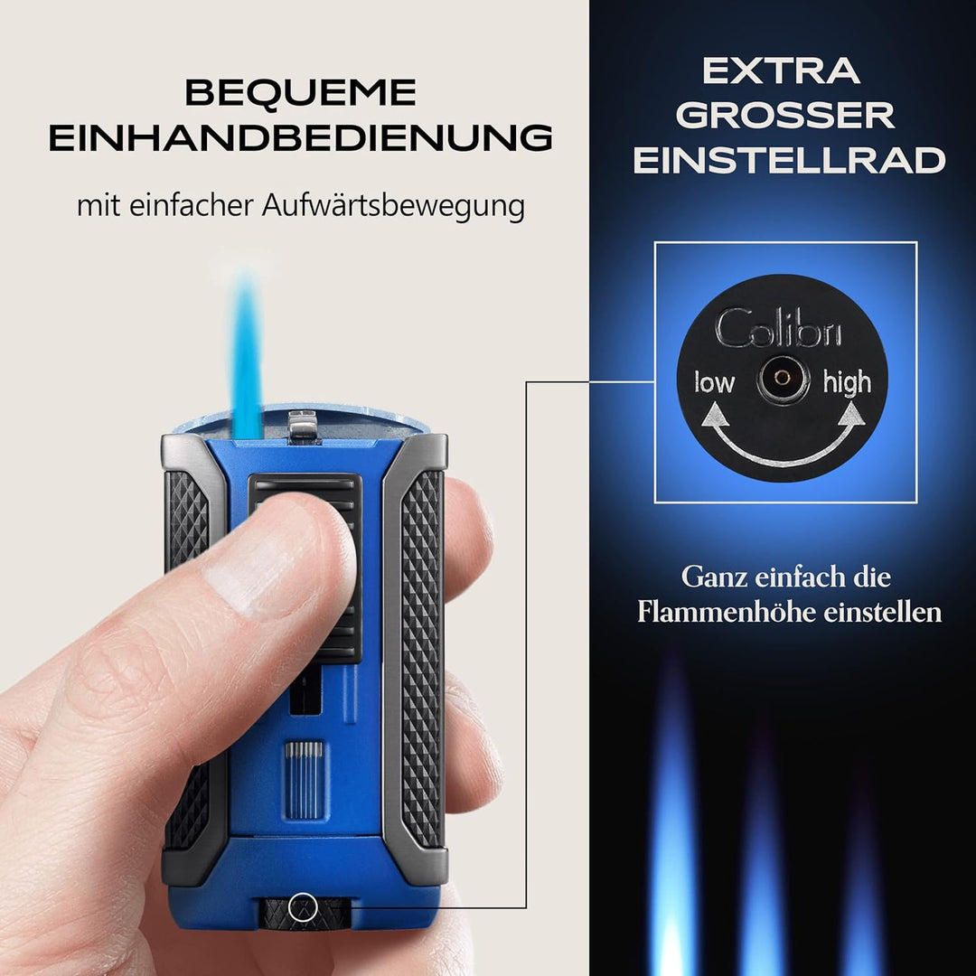 Colibri Apex Sturmfeuerzeug - Windbeständig - Extragrosse Einstellrad - Jet Feuerzeug Mit Einzel Jet