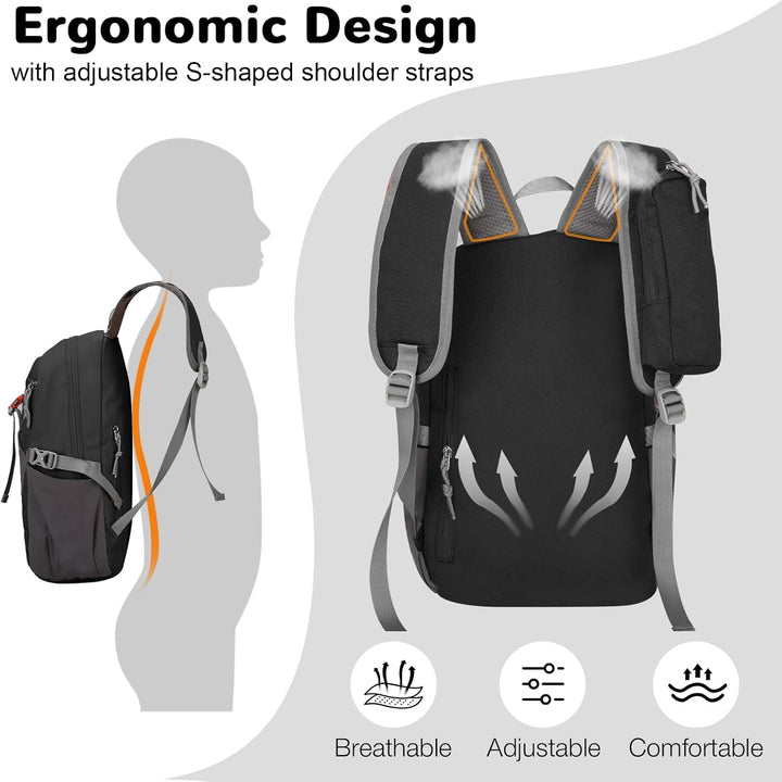 12L Wanderrucksack Klein Leichter, Kleiner Rucksack Lässig Herren Damen, Mini Daypacks für Wandern R