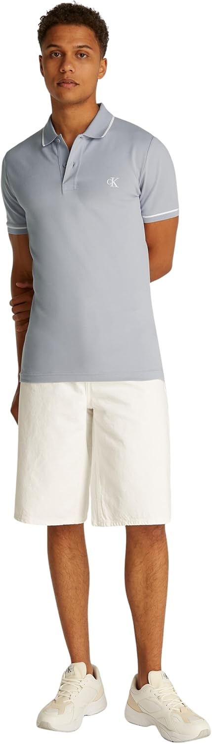 Calvin Klein Herren Golf Polo Shirt Leicht Atmungsaktiv Stretch Nachhaltig XL Blue (Aleutian), XL Bl