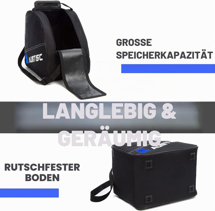 AUMTISC Skitasche Set Skisack &Skischuhtasche Längenverstellbare Bis 200 cm für 1 Paar Ski & Skischu