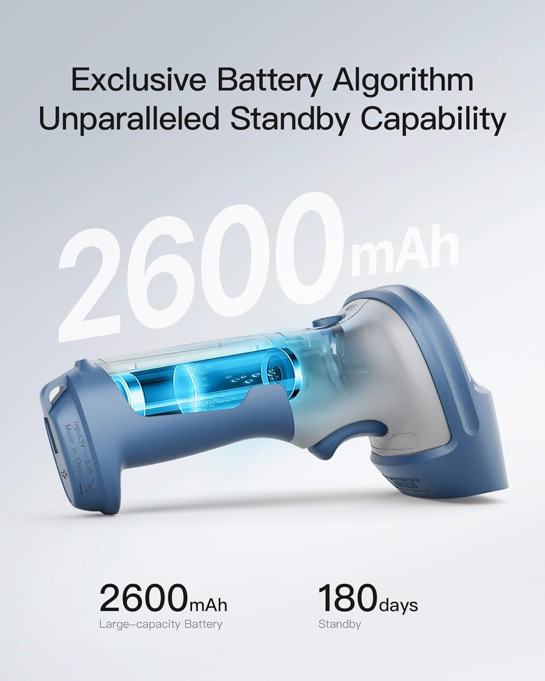 Inateck Wireless Barcode Scanner 2D, Bluetooth 5.0, 2.4Ghz Barcode Reader, QR Code Scanner, liest vo