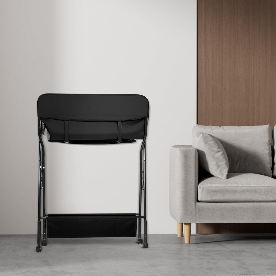 OHMG Baby Wickelkombi Klappbare Wickelkommode,Wickeltisch mit Rollen,Mobiler Wickeltisch mit Wickela