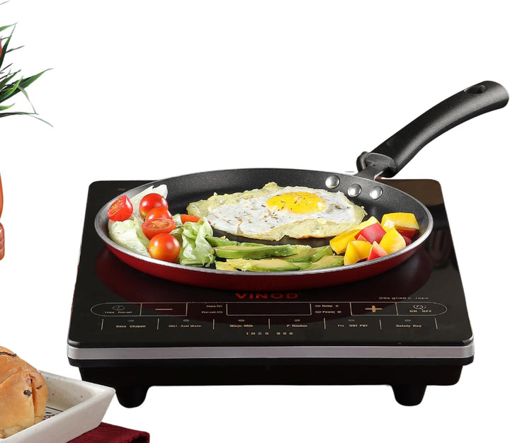 Vinod Cookware Zest Dosa Tawa Dosa Antihaftbeschichtung, Induktionsgeeignet, 25 cm, Rot / Schwarz 25
