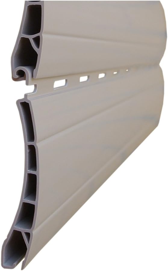 5 x 2 Meter PVC Rollladenlamelle Profil Rolladenlamelle Maxi 52mm Farbe: Grau 52mm Deckhöhe Grau, 52