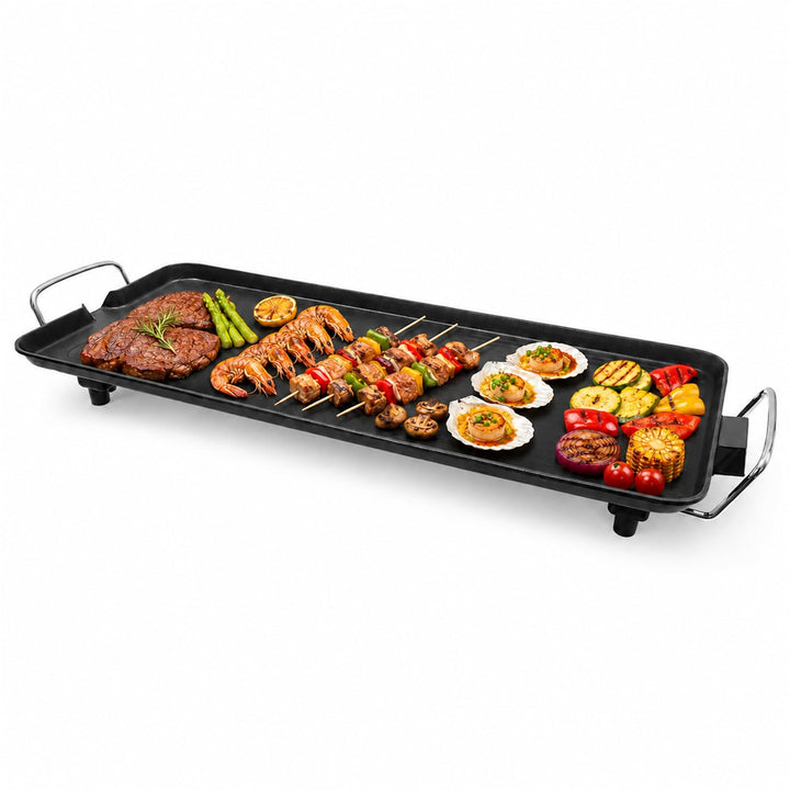 Elektrische Tischgrill Teppanyaki Grillplatte mit Antihaftbeschichtung, BBQ Tischgrill Extragrosse G