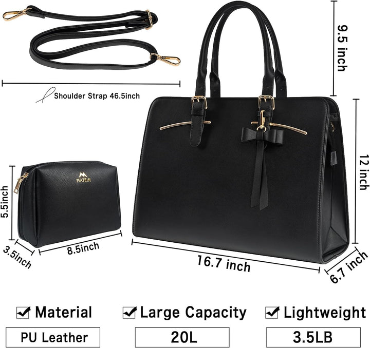 MATEIN Business Taschen Damen, Laptoptasche Elegant Aktentasche Arbeitstasche Büro Handtasche Leder