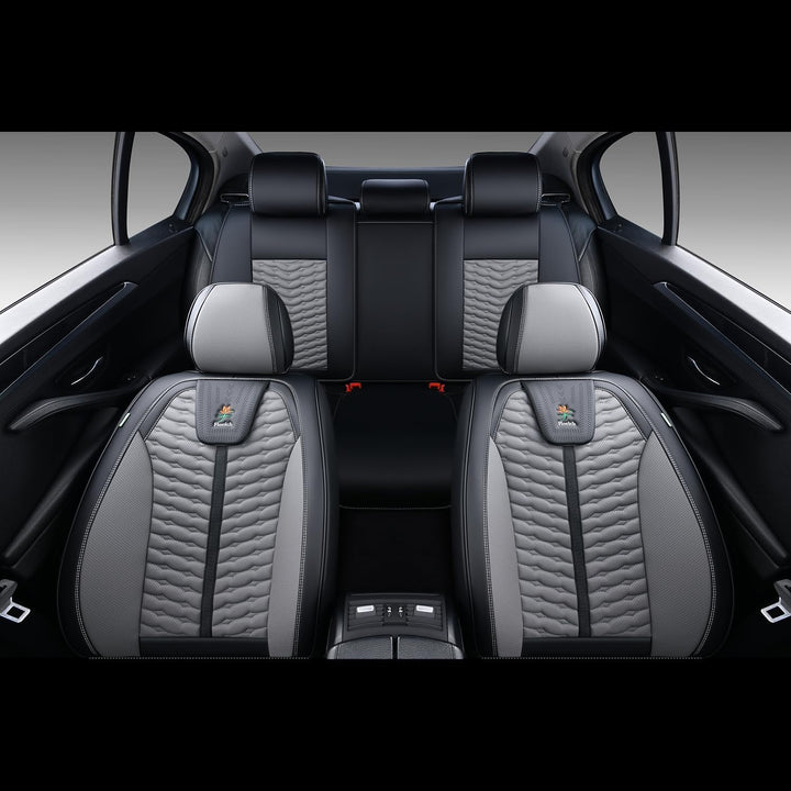 FLORICH Autositzbezüge, Premium Leder Vorder und Rücksitzbezüge, 5 Stück, universelles Auto-Innenaus