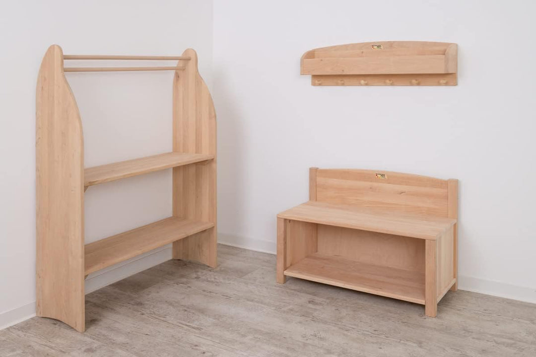 Holzspielzeug Peitz Kinder-Schuhschrank 8053 Massivholz-Garderobe für Kindergarten oder Kinderzimmer