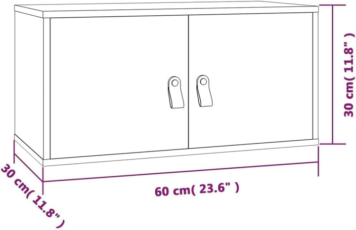 60x30x30 cm Wandschrank TV Schrank mit 2 Türen Hängeschrank Bücherregal Schweberegal Lagerschrank Sc