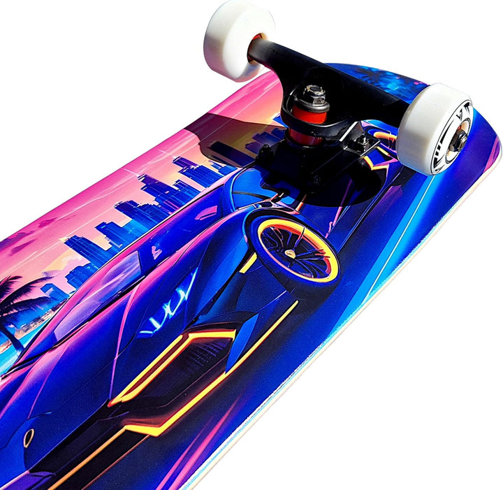 Komplett Skateboard Miami Boulevard - für Kinder und Jugendliche - 7-lagiges Ahornholz Deck - Medium