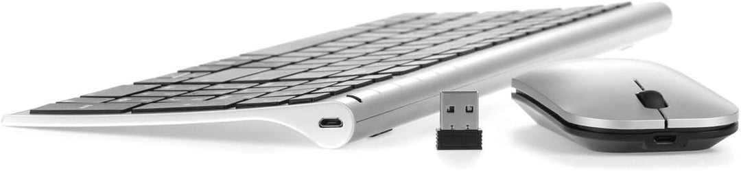 Kabelloses Premium-Set: Tastatur & Maus | QWERTZ DE | Ultra-Slim Design | GER-POL