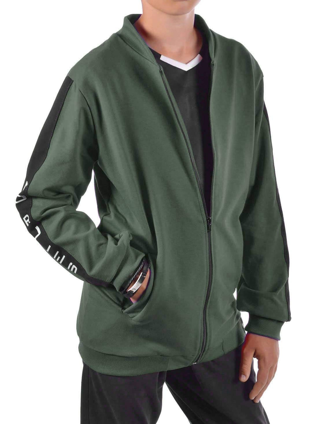 BEZLIT Jungen Kinder Hoodie Pullover Sweatjacke 30238, 104 Olivegrün