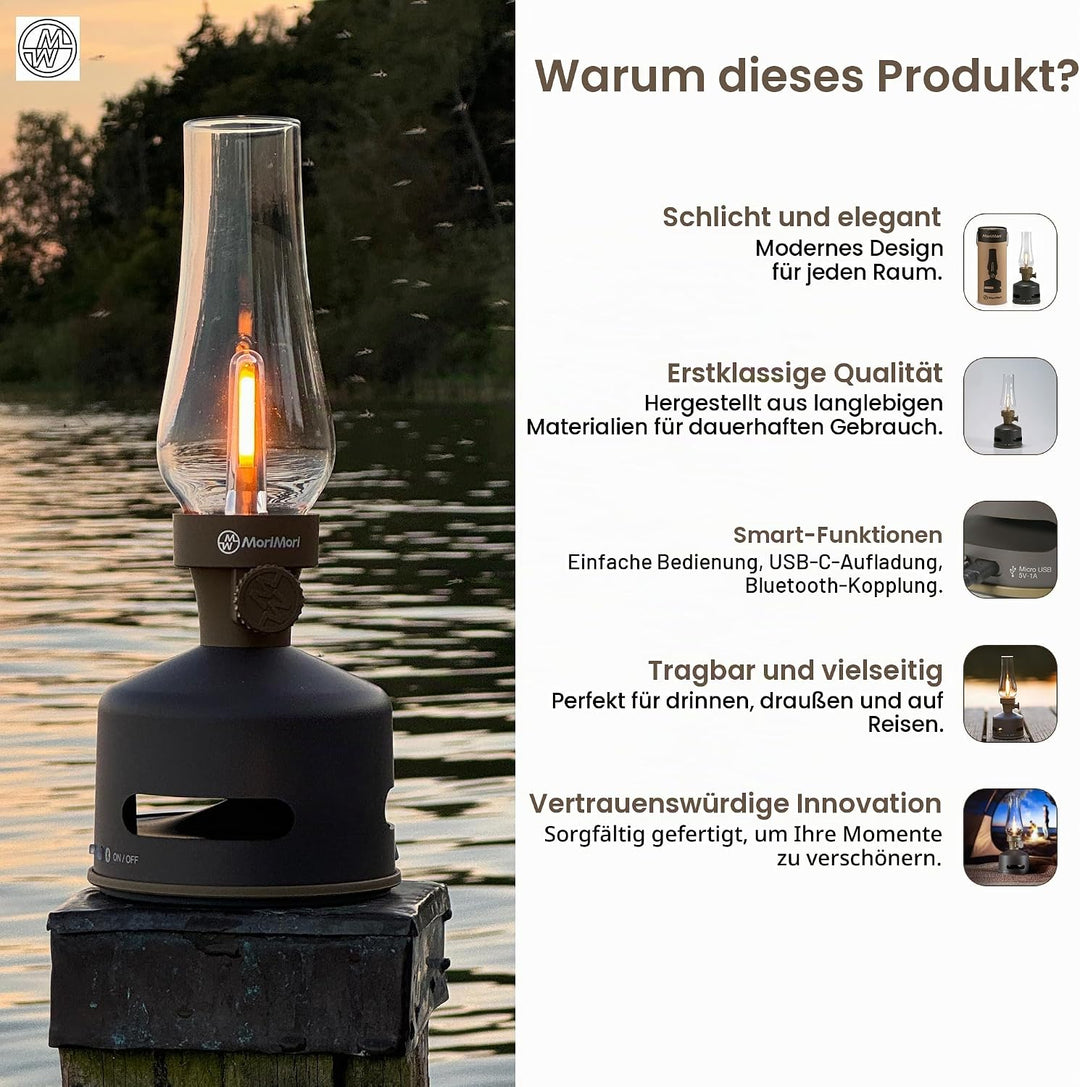 MoriMori Design-Leuchte mit Lautsprecher - (choco-brown), Choco-brown