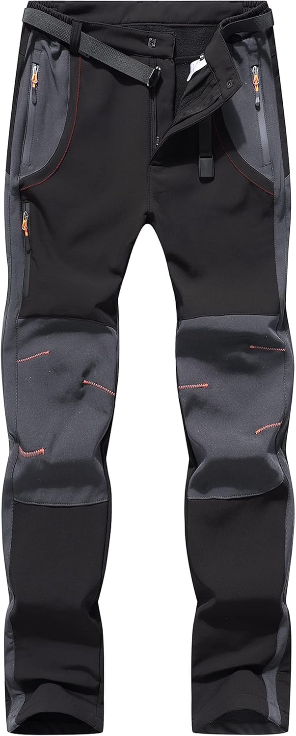 BenBoy Herren Wanderhose Wasserdicht Softshellhose Outdoorhose Winddicht Warm Gefüttert Skihose Snow
