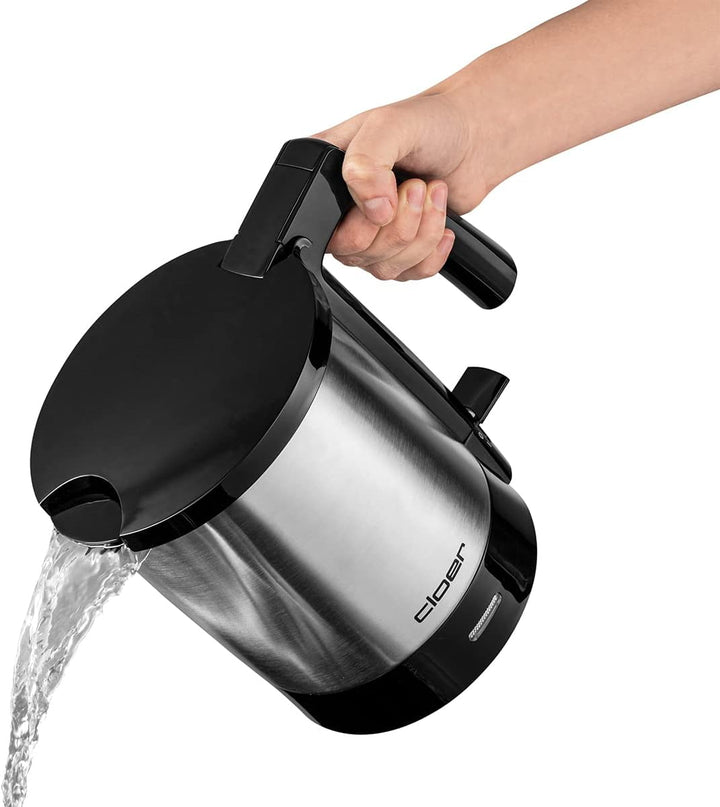 Cloer 4700 Wasserkocher, 2000 W mit innen liegender Füllmengenmarkierung, Trockengeh- und Überhitzun