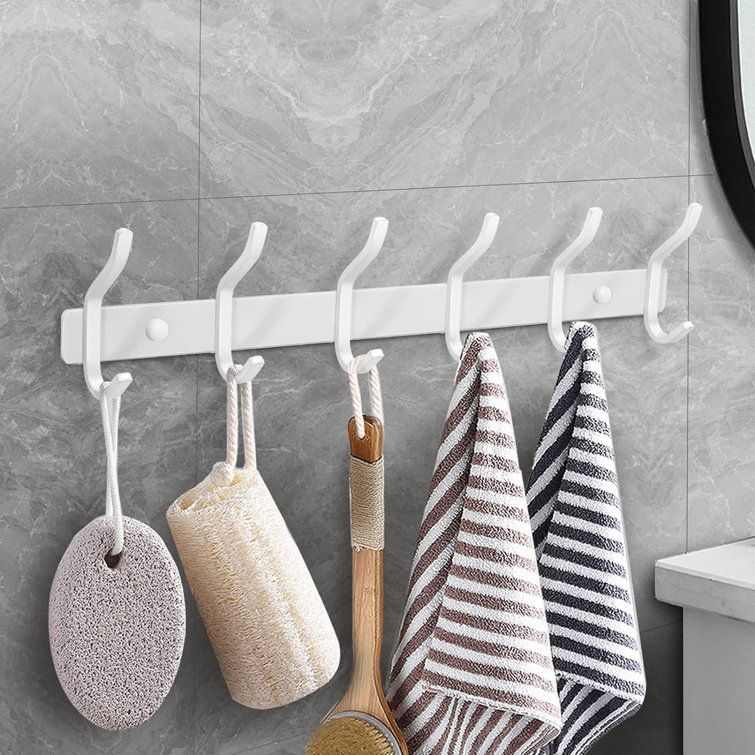 MEIJO Garderobenhaken Edelstahl, Hakenleiste Kleiderhaken Wand mit 8 Haken, Garderobe Garderobenleis