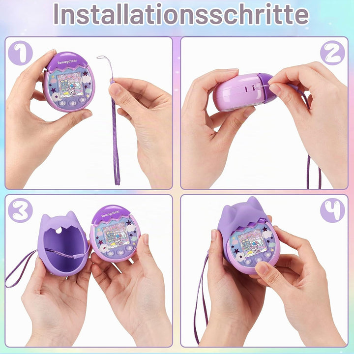 Silikon Hülle und Hartschalenkoffer kompatibel mit Tamagotchi Pix Virtuelles Haustierspielzeug, Schu