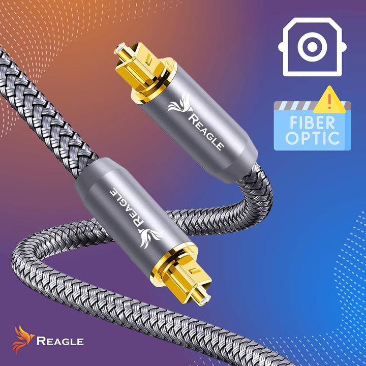 Reagle OPTISCHES KABEL TOSLINK HQ SPDIF digitales Audio Kabel Glasfaserkabel, Kabel für Soundbar, Fe