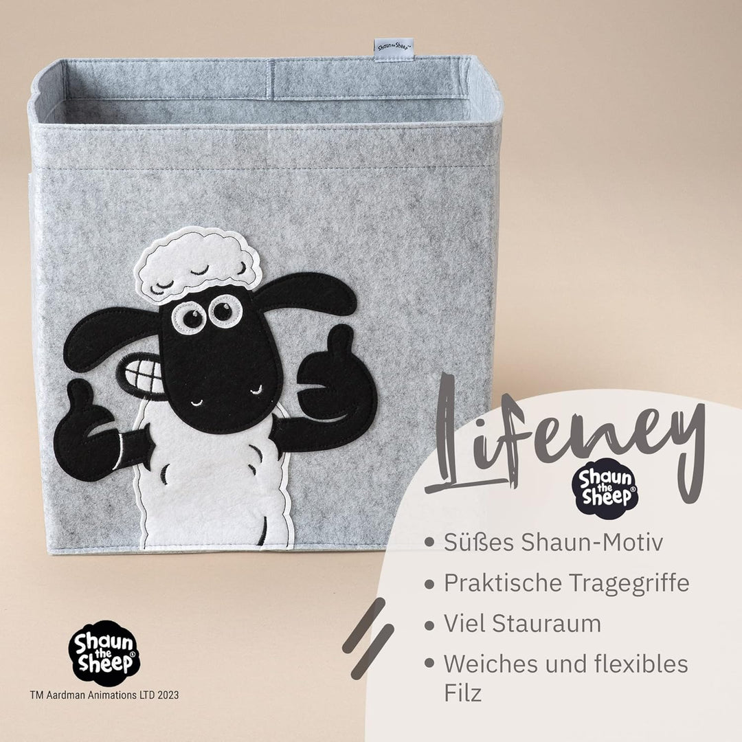 meets Shaun das Schaf Aufbewahrungsbox für Kinder – Filz-Box mit dem kultigen Schaf zum Verstauen vo