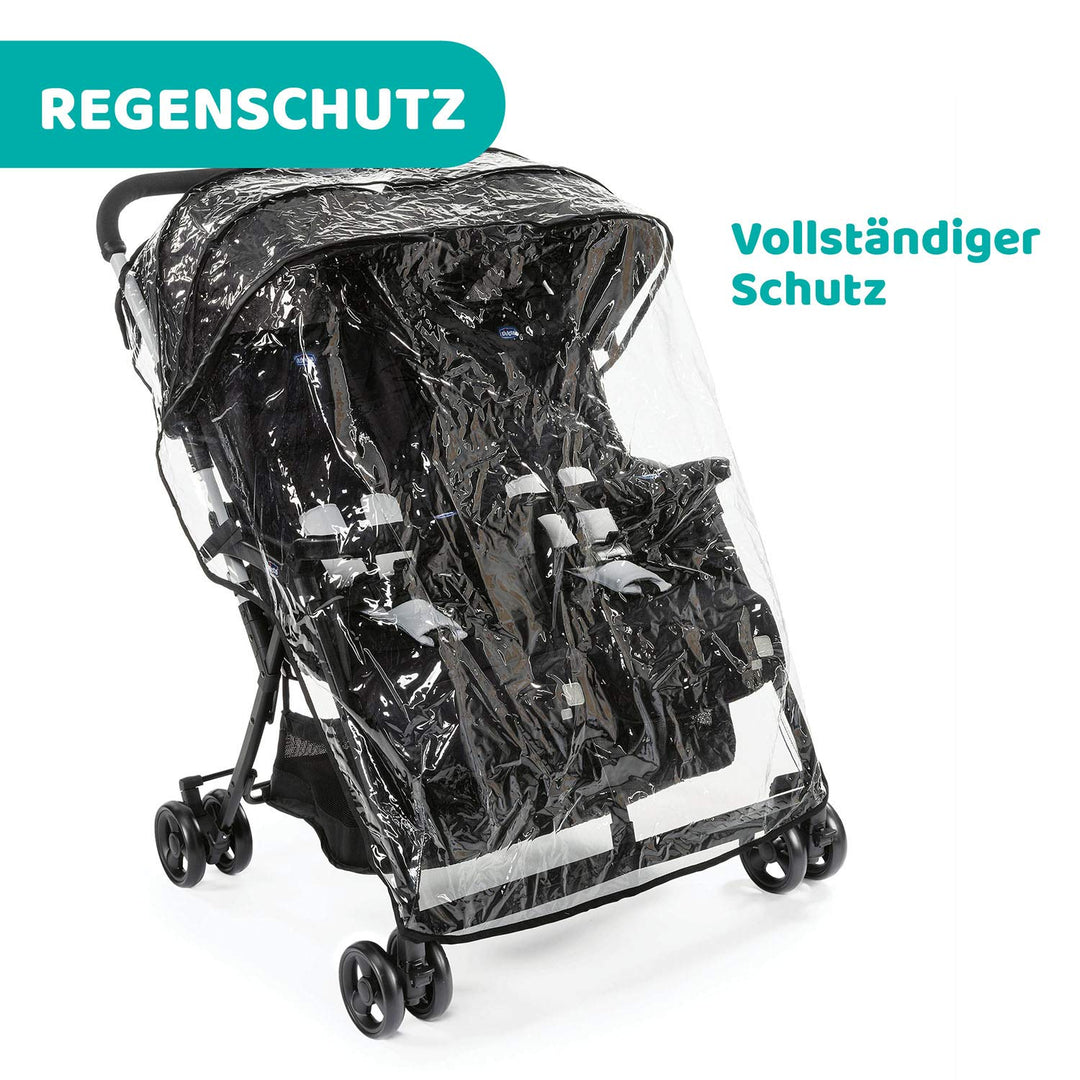 Chicco OHlalà Twin Geschwisterwagen von Geburt bis 15 kg, Kinderwagen für Zwillinge und Geschwister,