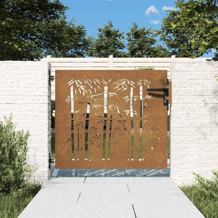vidaXL Gartentor, Gartentür mit Bambus-Design, Abschliessbar Hoftor Eingangstor für Garten Terrasse,