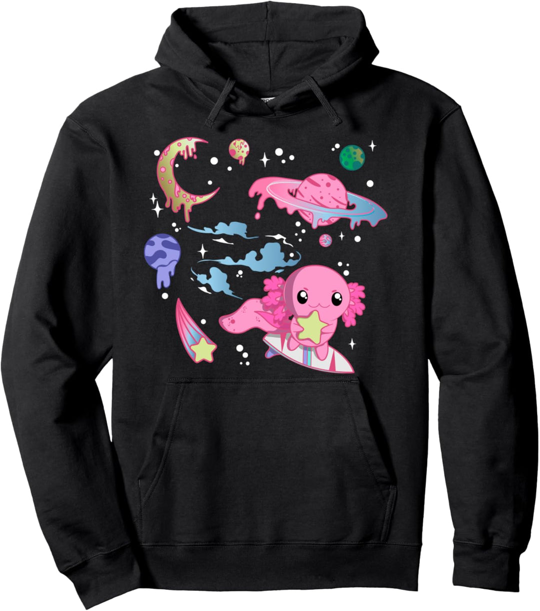Axolotl im Weltall, Pastel Goth Vaporwave Design Pullover Hoodie
