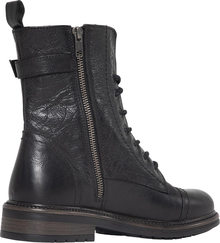 John Doe - Jackie Damen High Heel Motorradstiefel Schwarz Schwarz 38 | Leder Schwarz 38 EU, Schwarz