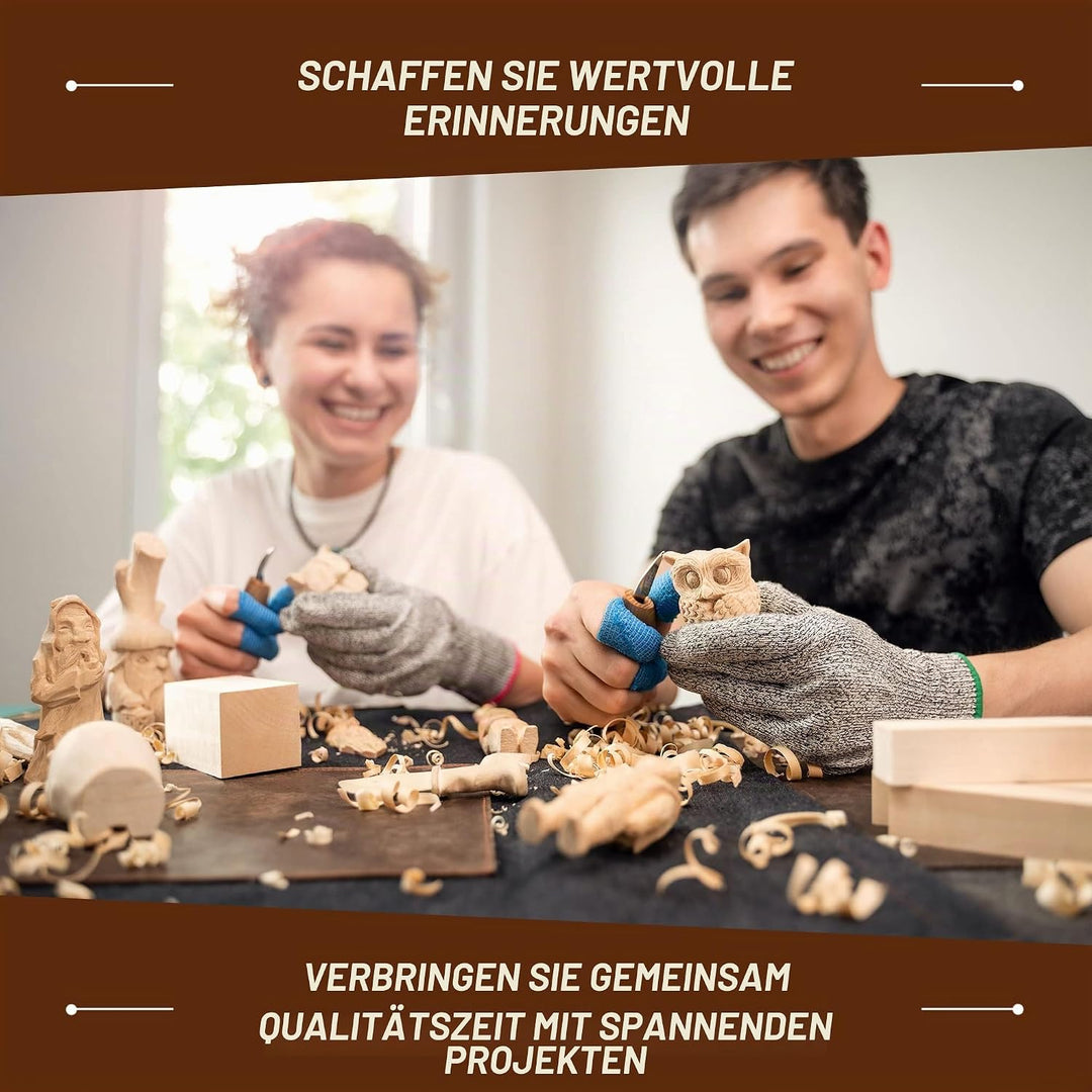 BeaverCraft Holzschnitzset S16 - Schnitzwerkzeugset - Schnitzmesserset für Anfänger - Holzschnitzmes