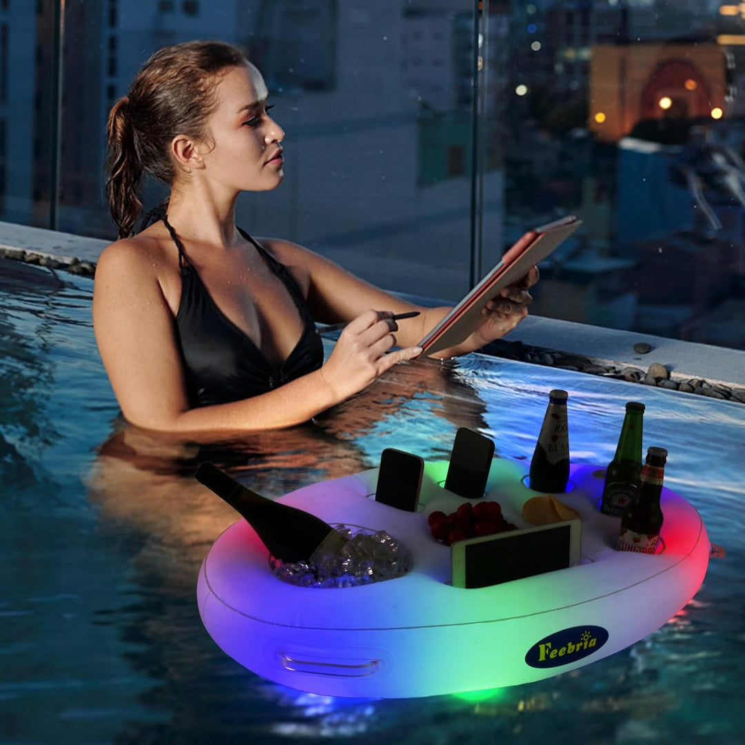 Weisser ovaler schwimmender Snack- und Getränkehalter - Vielseitiges Pool-Party-Zubehör für Obst, Ge