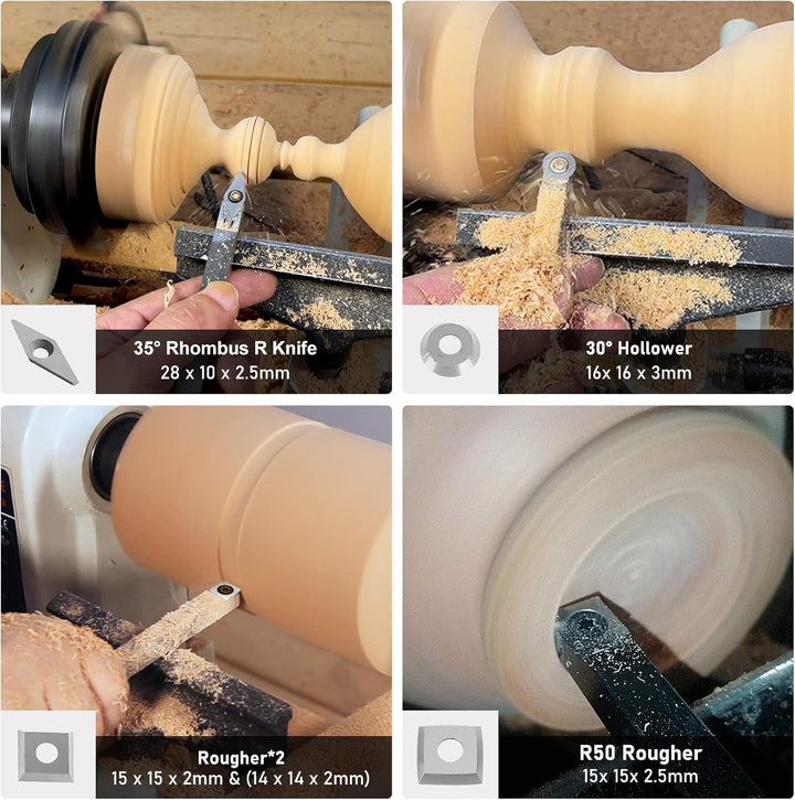 Hartmetall Wendeschneidplatten 5 Stück,CEIEVER Wendeplatten Hartmetall mit M4+M5+M6 Schrauben CNC Ha