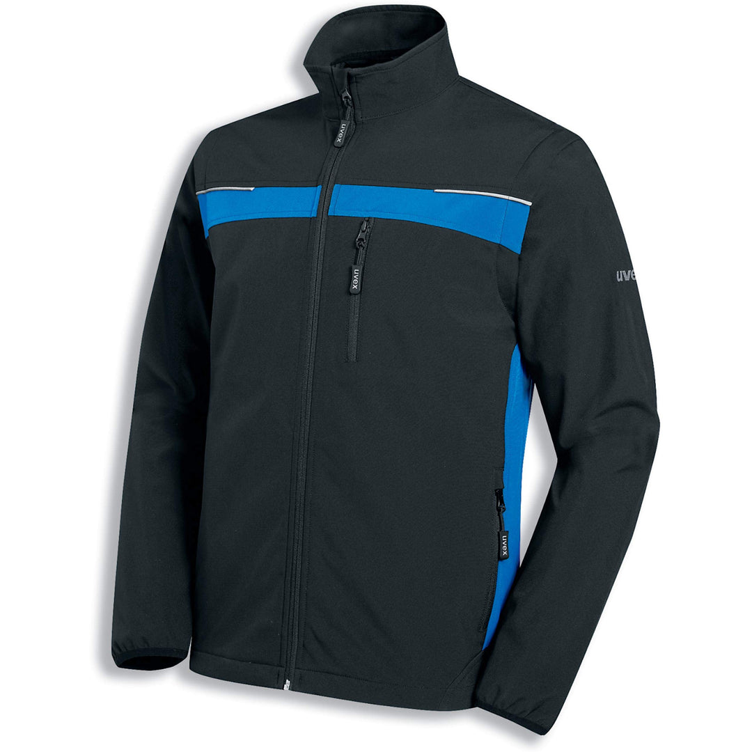 Uvex Perfect Light Herren-Arbeitsjacke - Schwarz-Blaue Männer-Softshelljacke - Mit Abzippbaren Ärmel