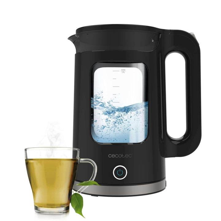 Cecotec Elektrischer Wasserkocher - 1,7L Thermosense 330 Glassy. 2200W, Hochwertiger Borosilikatglas