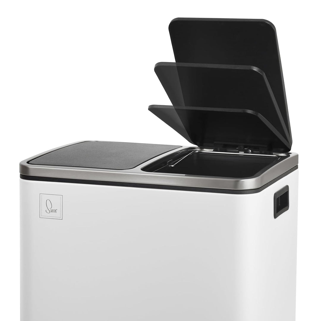 SVITA TM2X15 Treteimer 30 Liter Abfalleimer Mülleimer Design Mülltrennung Papierkorb Küchen-Ordnung