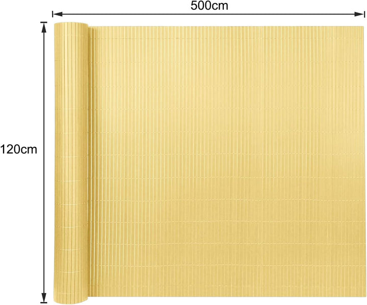 NAIZY PVC Sichtschutzmatte 120x500cm Sichtschutz Garten Sichtschutzzaun Bambus Sichtschutzzaun UV-Sc