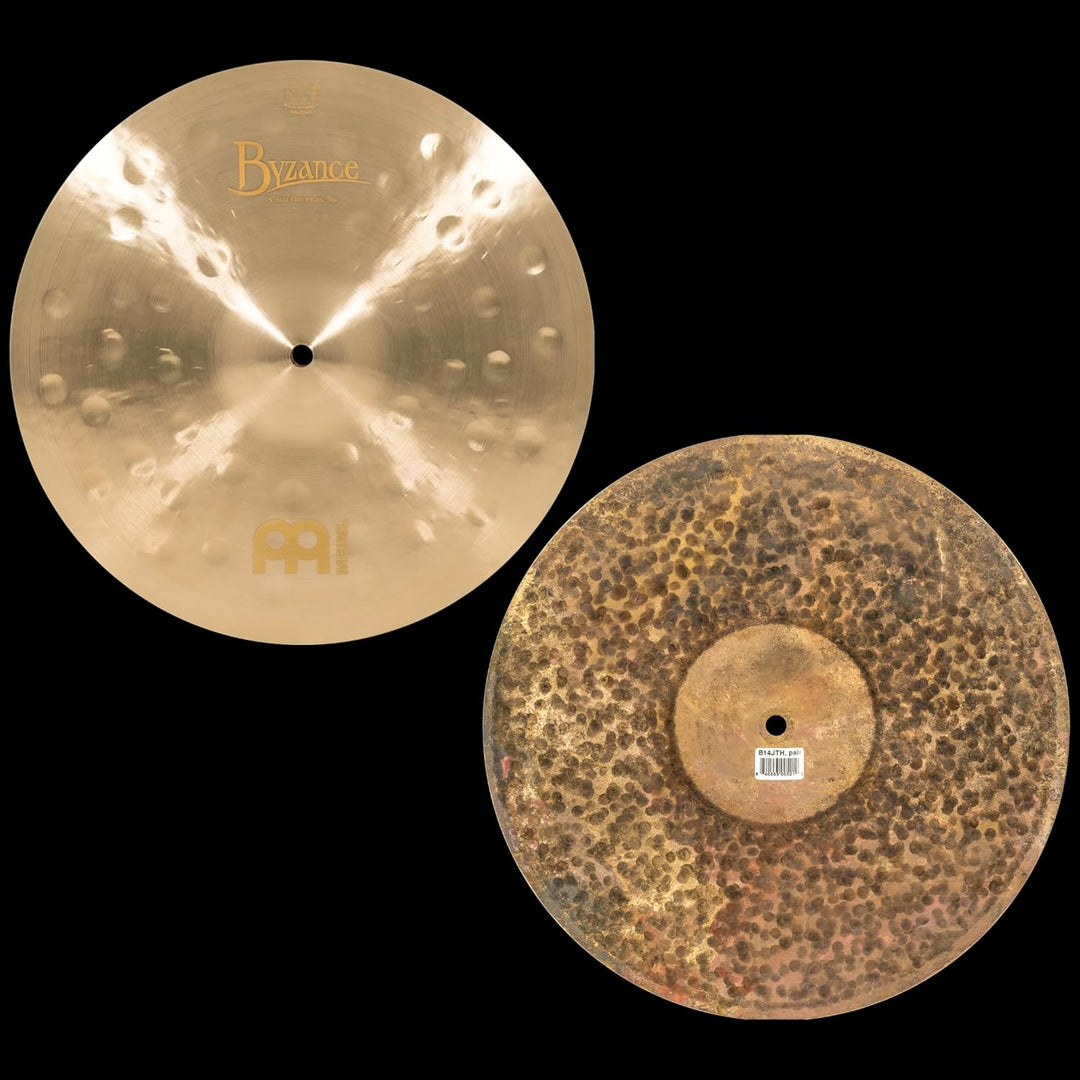 Meinl Cymbals Byzance Jazz Hihat Thin 14 Zoll (Video) Schlagzeug Becken – Paar – (35,56cm) B20 Bronz