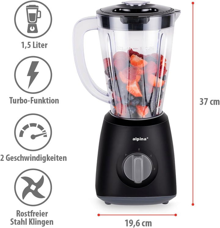 alpina 8711252187372 Blender, Kunststoff, Schwarz, Schwarz