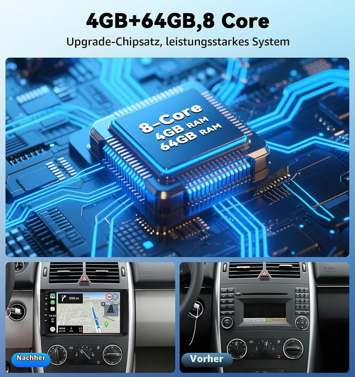 CAMECHO [DSP Audio] 8 Core 4+64G Android 13 Autoradio für Mercedes Benz Sprinter W639 W906 AB Klasse