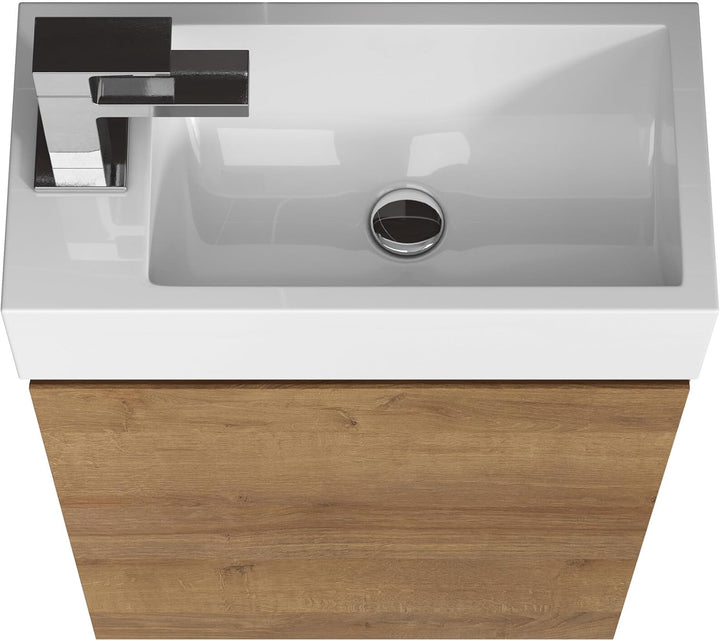 WC Badmöbel Angela 40x22 cm Eiche - Schrank Waschbecken Badezimmer Toilette Eiche 40cm, Eiche 40cm