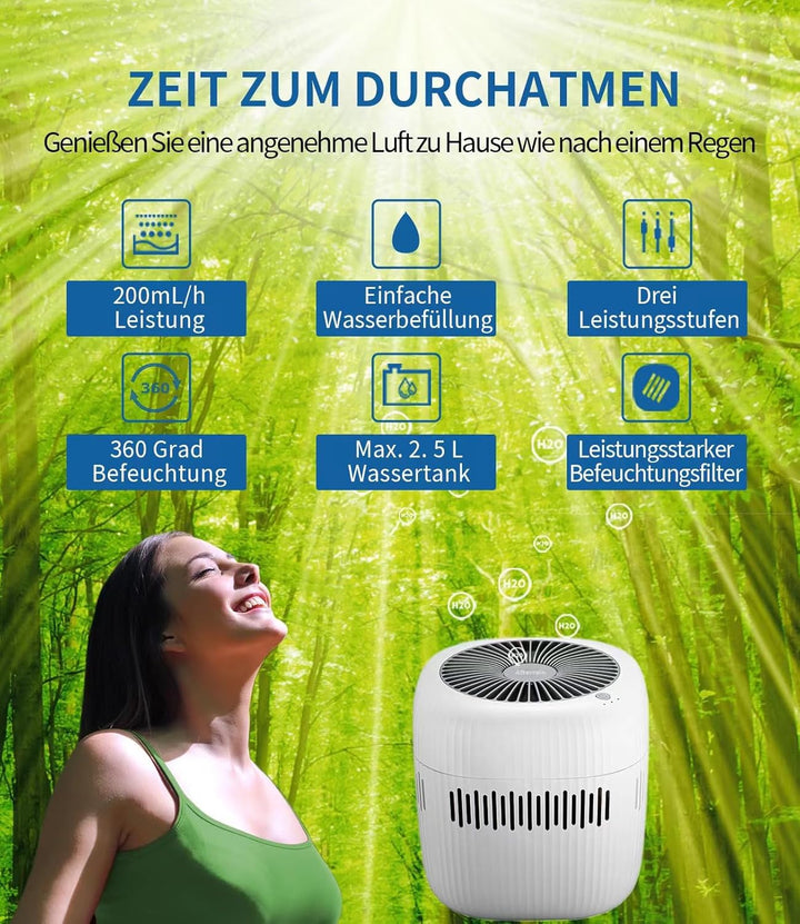 Elbe Inno Luftwäscher Kaltverdunstungs- Luftbefeuchter, Top-Fill Humidifier Luftbefeuchter Schlafzim