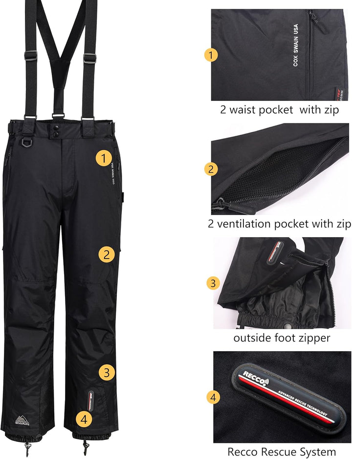 Cox Swain Herren Ski-/Snowboardhose Zermatt 2 - mit RECCO Lawinenreflektor - 15.000mm Wassersäule! X