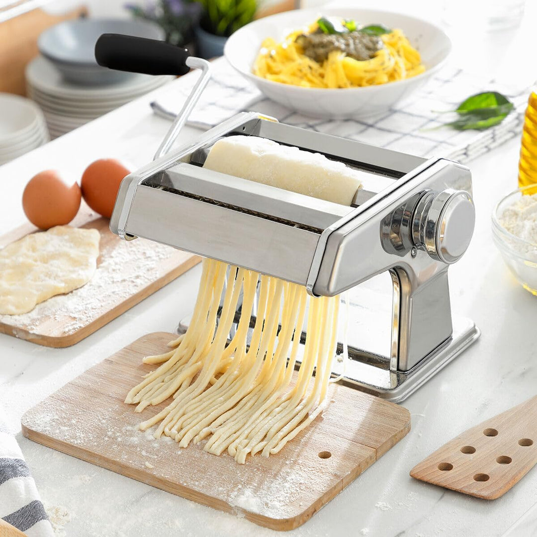 InnovaGoods - Frische Nudeln Maschine, Manuell mit 3 Walzen für Spaghetti, Tagliatelle, Lasagne, Ein