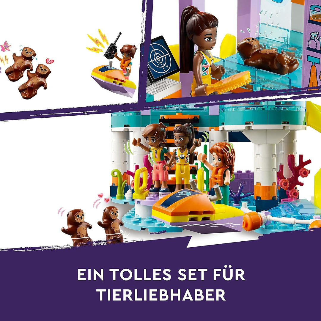 LEGO Friends Seerettungszentrum Tierarzt-Spielzeug für Kinder mit Otter-, Seepferdchen- und Schildkr