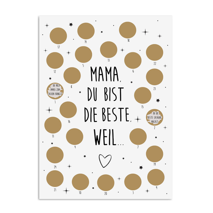 Adventskalender zum Rubbeln Weihnachtskalender (A4 Mama, Du bist die Beste), A4 Mama, Du bist die Be