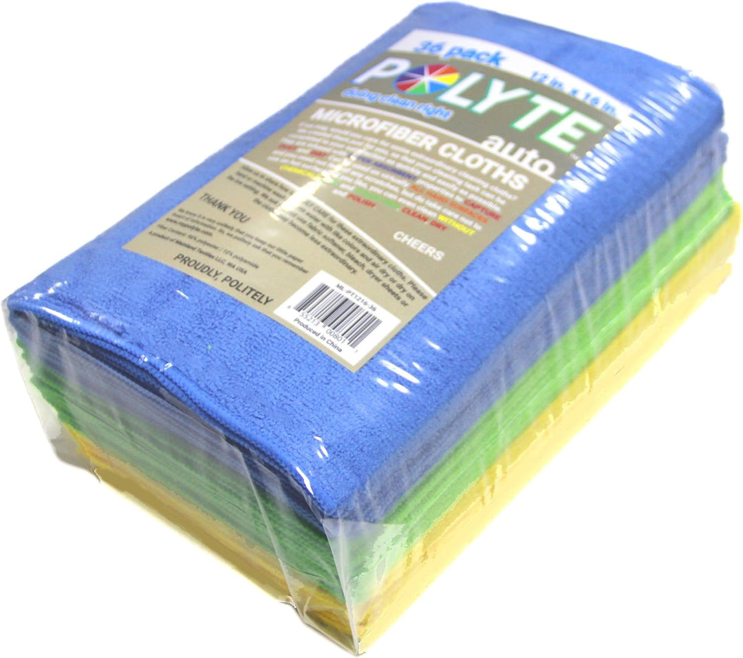 Polyte - Mikrofaser-Reinigungstücher - Blau, grün, gelb - 31 x 41 cm (36 Stück), 1